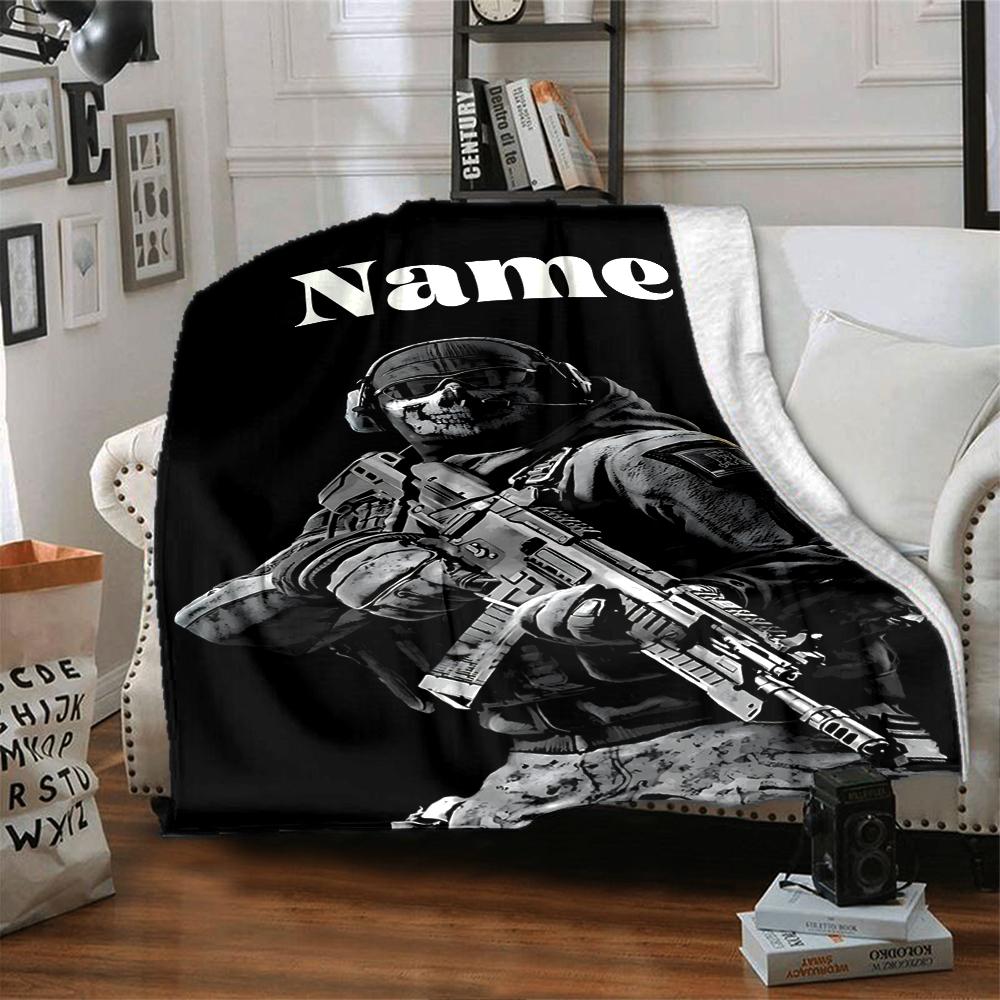 Custom Name Fall Guys Party Blanket for Couch & Bed, Plush Cozy Fuzzy Blanket Super Soft & Warm Blankets for Fall and Winter. 0908119