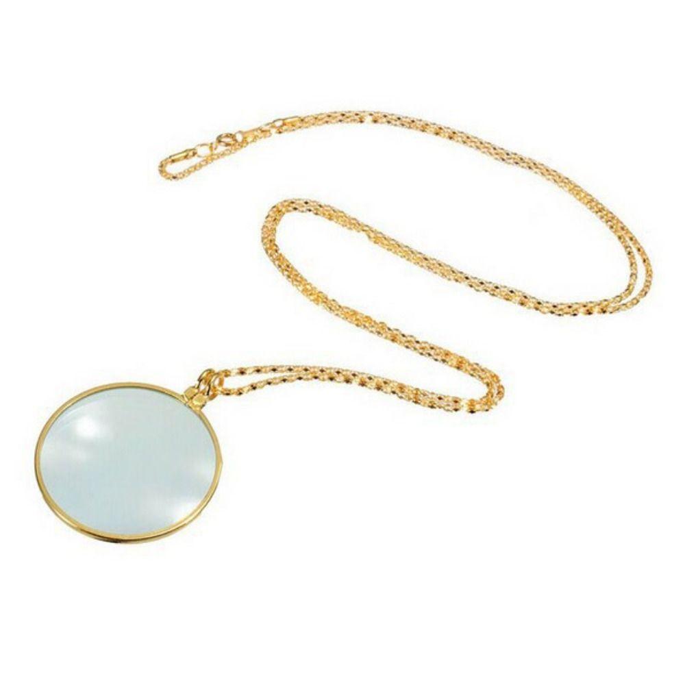 Hanging Ornament Necklace Magnifying Glass 5x Portable Monocle Magnifier Pendant  Reading Newspaper