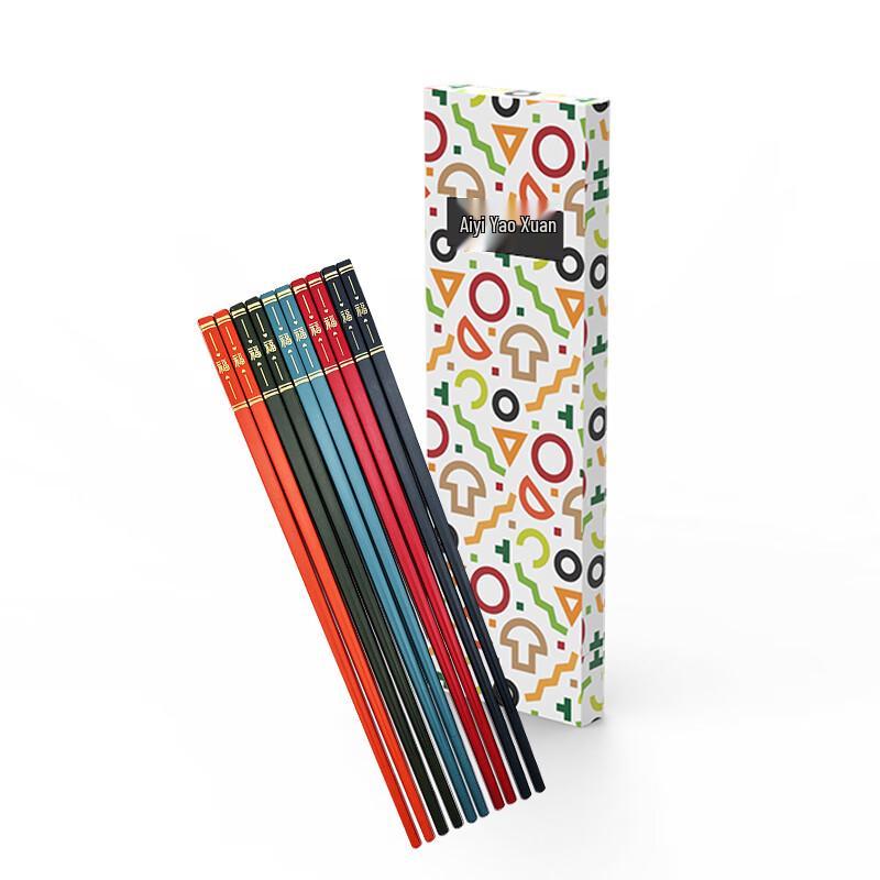 Chinese Alloy Chopsticks Set (5 Pairs)