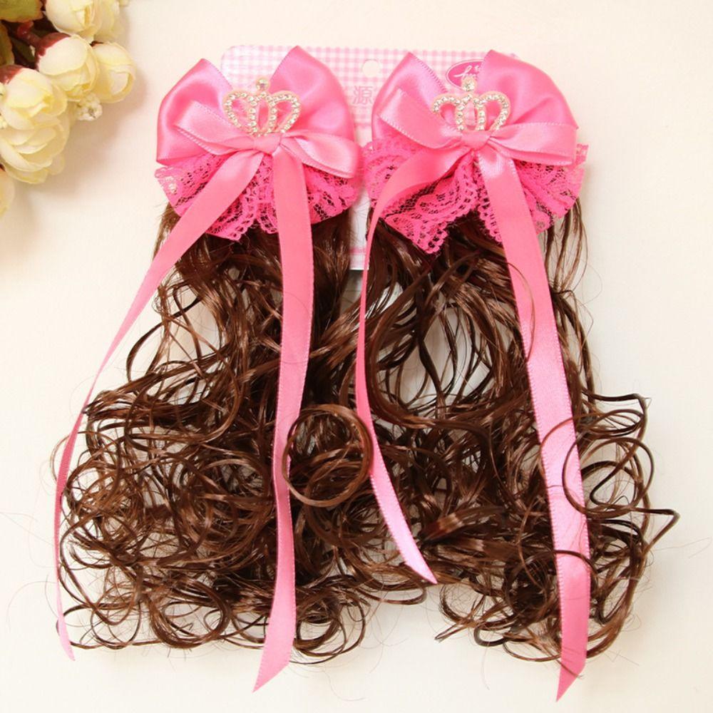 2Pcs Wavy Kids Hairpin Wig Cute Wig Braid Hairpin Hair Accessories Children Hair Clip  Girls