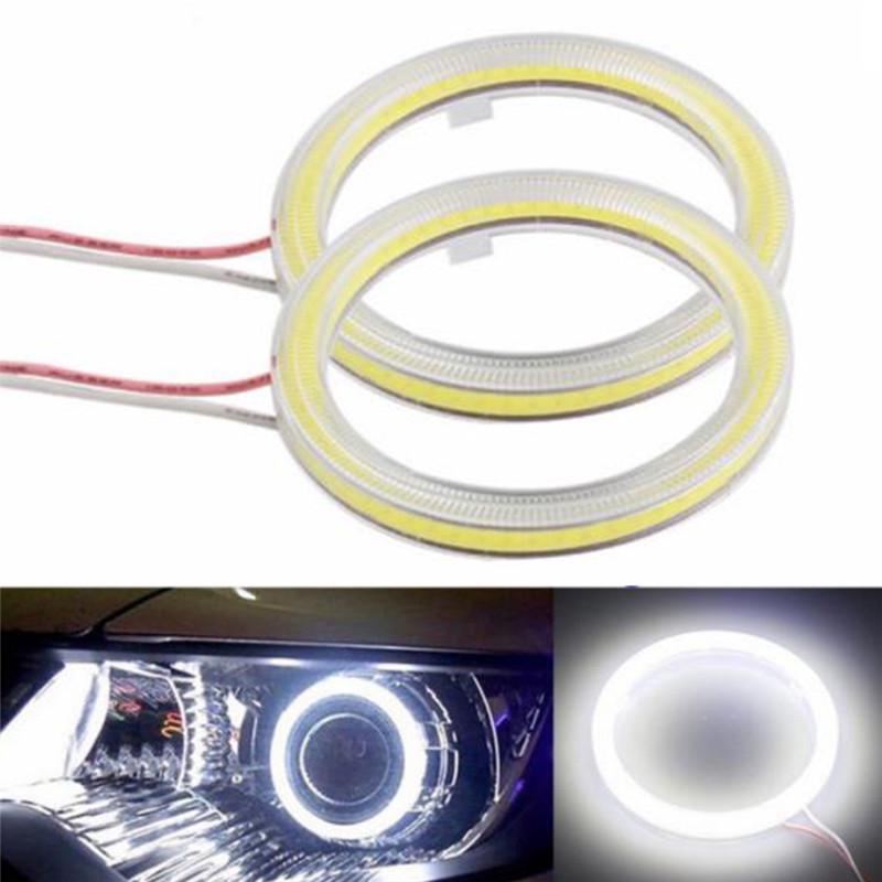 Motorcycle Led COB Headlight Fog Light Halo Ring Car DRL Daytime Running Lights