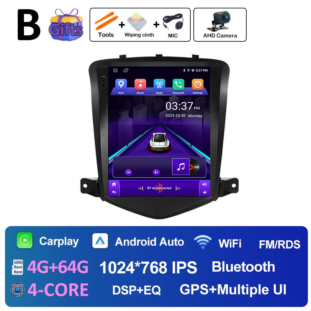 For Chevrolet Cruze 2008 2009 2010 2011 2012 2013 - 2019 Android 14 Wireless Carplay Navigation GPS Bluetooth WIFI Accessories