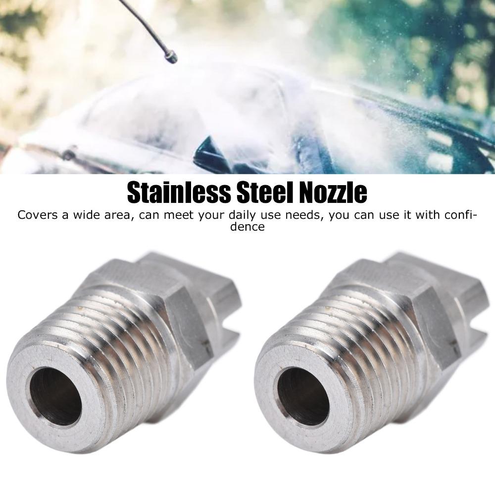 2pcs Stainless Steel Stainless Steel Sprayer 65 Degree Wide Coverage Sprayer Fan Nozzle Rain Test