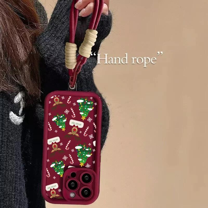 Cute Christmas Red Chain Phone Case For Huawei P20 P30 P40 P50 Pro Mate 20 30 40 50 Pro Lite Nova 5i 5T 11 Play 60 Plus Cover