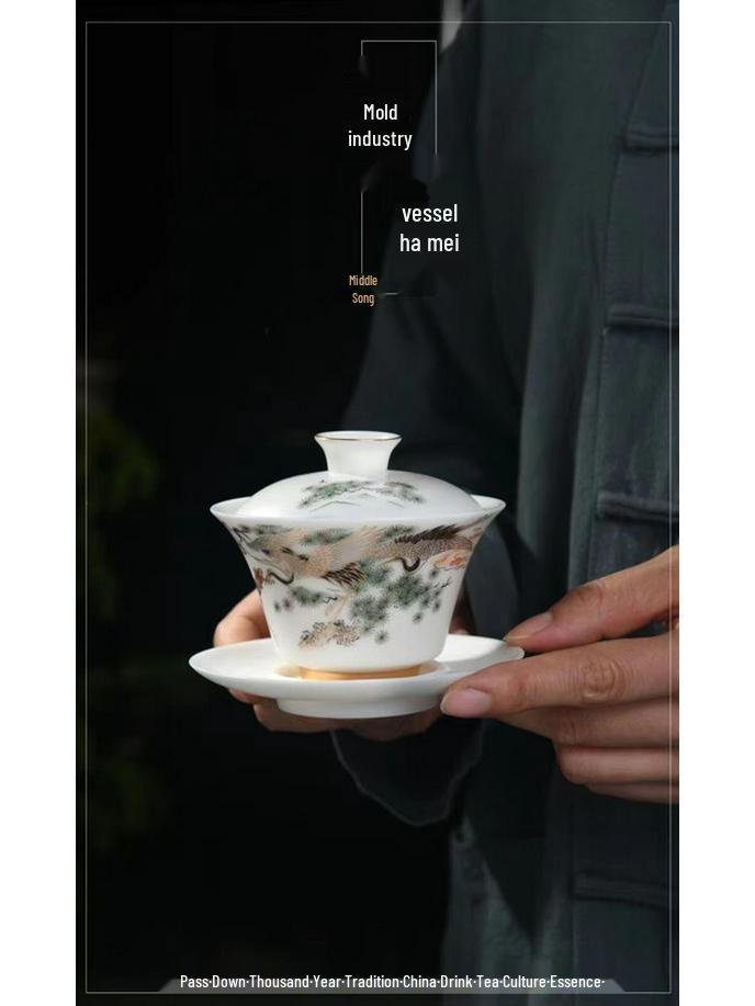 Chaxun Mutton Fat Jade Ceramic Kung Fu Tea Set