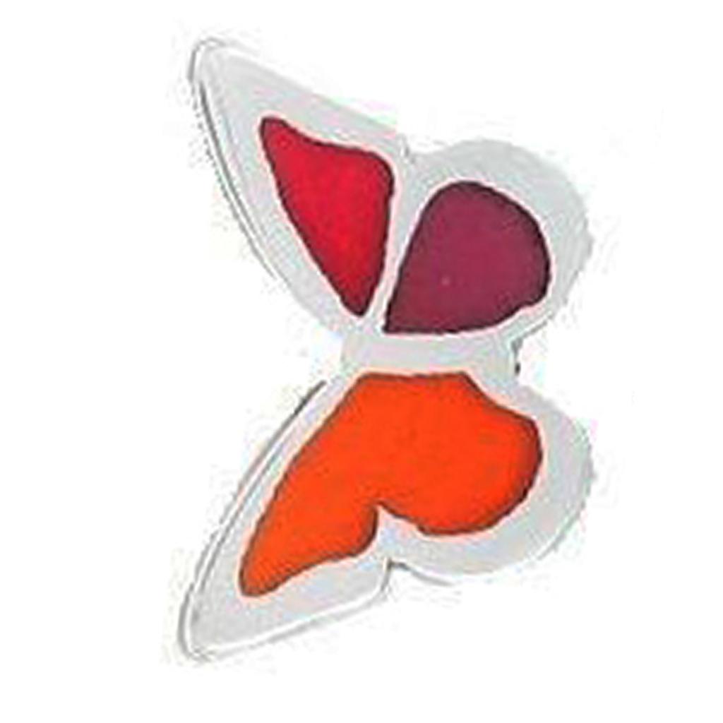 Les Trésors De Lily [R4267] - Ručně vyráběný prsten 'Mistinguette' červený stříbrný (motýl) - Rozměr 44 x 28 mm