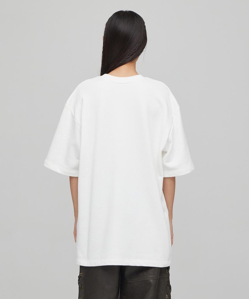 LALAFOX Corset Printing Oversized Sweat Shirt White Bq4Ch001
