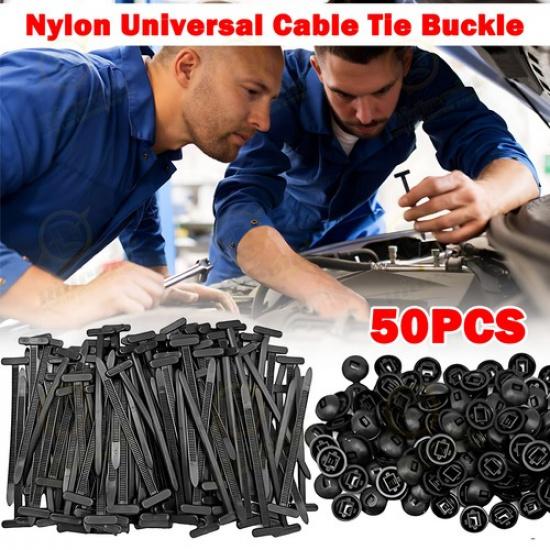 

Heavy Duty Nylon Universal Cable Tie Buckle Self Locking Nylon Zip Ties Holder 50pcs