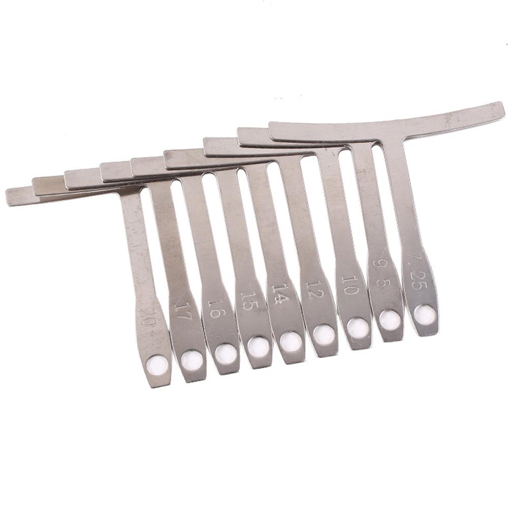 9 PCs Guitar Radius Gauge Set Stainless Steel T-shaped Guitar Builder Luthier Tool For Guitar Repair Bass Music Tool Kit