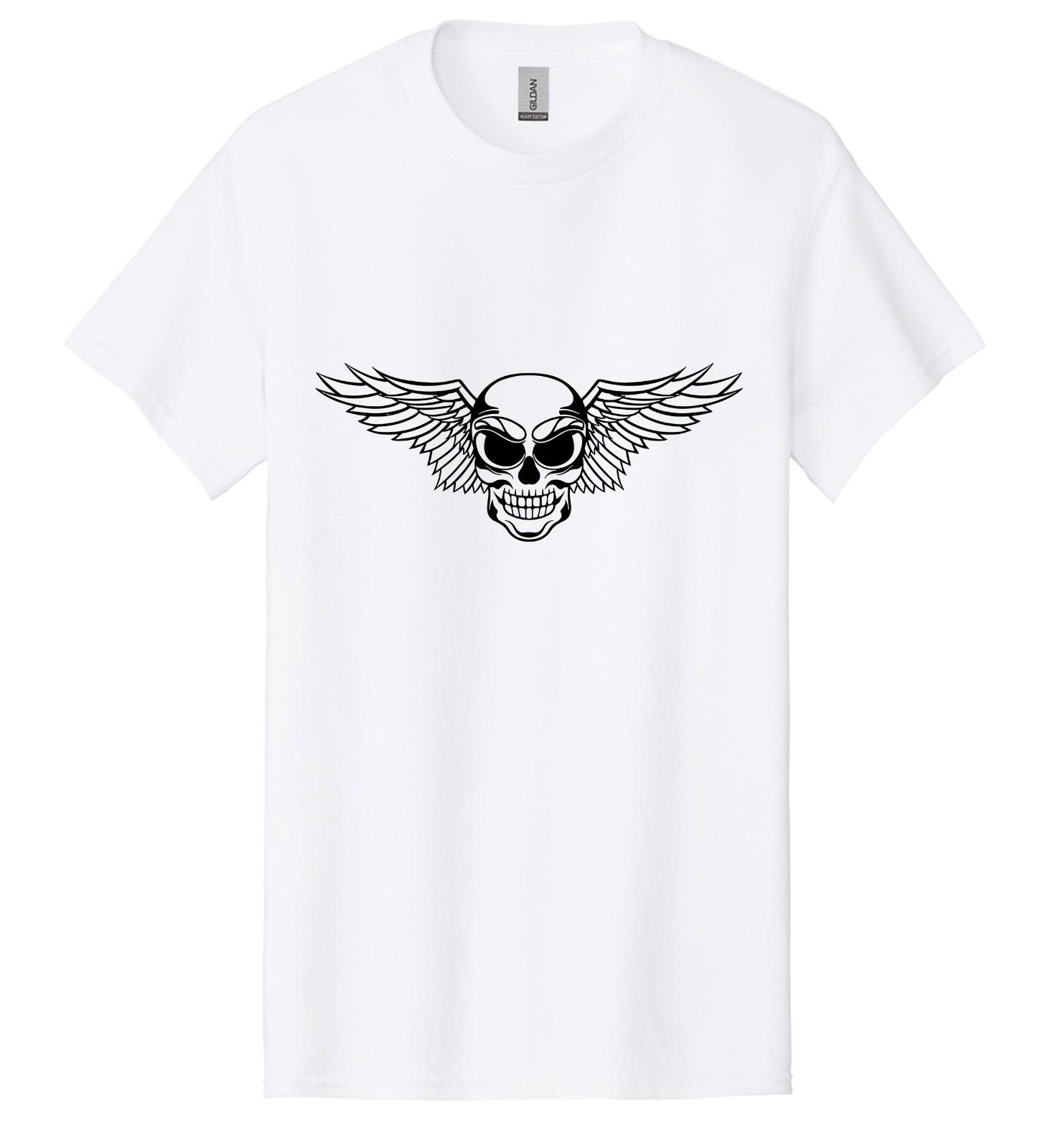 

Funny Horror Skull Face Wings Gym Workout Mens T-Shirt USA New Gift Tee S-3XL S разноцветный
