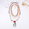 New Style Luxury Enameled Flower Geometric Handmade Resin Necklace for Women Trendy Charm Holiday Party Jewelry Accessories Gift