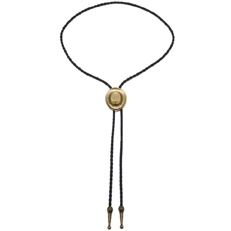 Bolo Tie Braided Rope 3D Cowboy Hat Western Necklace Costume Accessory for Men