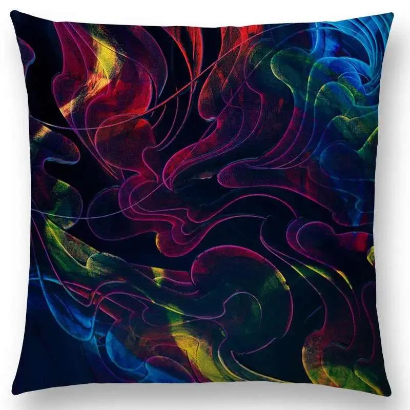 Neuankömmling Abstrakt Gedruckt Flexibel Freiheit Wunderschöne Elegante Linien Farbenfroh Herrlich Layering Kissenbezug Sofa Wurfkissen