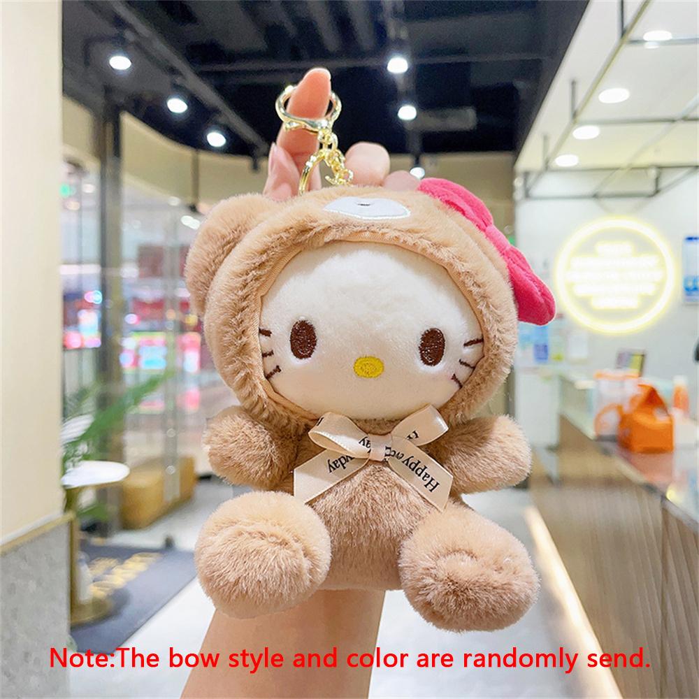 Sanrio Plüsch Cinnamoroll Schlüsselanhänger Niedliche Melodie Figur Puppen Schlüsselanhänger Schultasche Anhänger Spielzeug Schlüsselanhänger