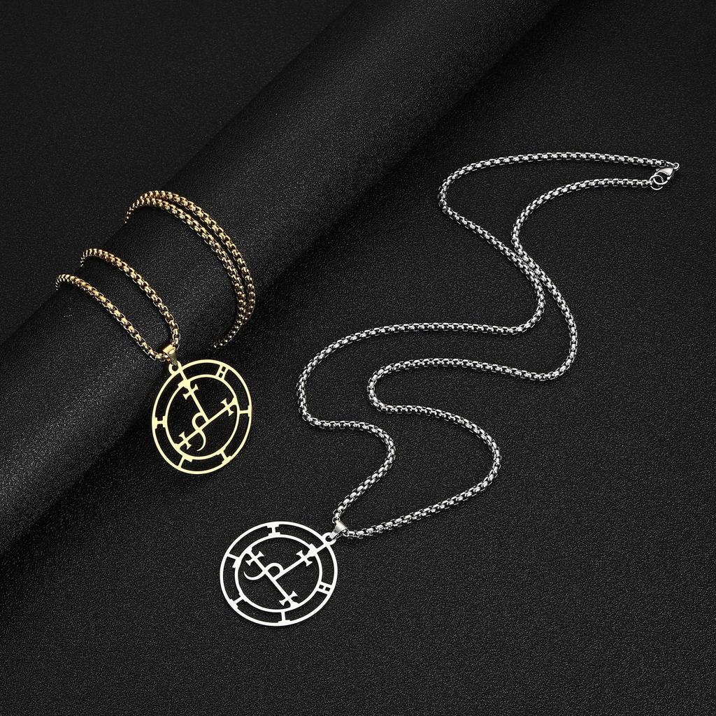 VASSAGO Sigil of Lilith Necklace Satanic Wiccan Jewelry Hecate Goddess Pendant for Women Men