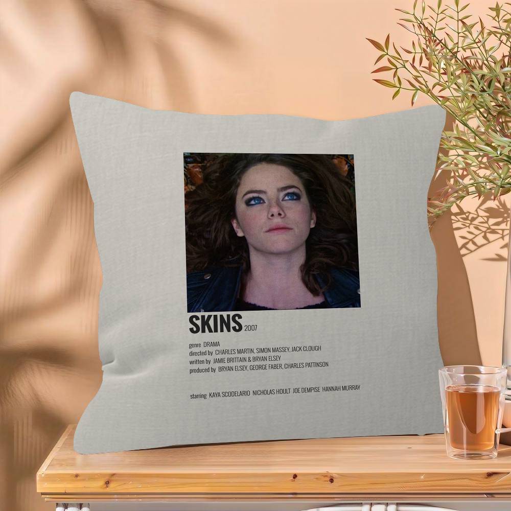 Teen TV Series Skins Generation Pillow Covers Cartoon Sofa Decorative Home Double-sided Printing Short Plush Cute Cushion Cover