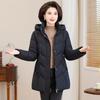 Middle-aged and Elderly Women with Large Size Waist Cotton-padded Jacket Short Loose Winter Mother Temperament Hooded Down Cotton-padded Jacket