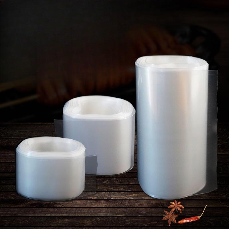 Food-grade Plastic Transparent Sausage Casing Resistant To High Temperatures for Filling Sausage, Ham Sausage, and Persimmon Stuffing.