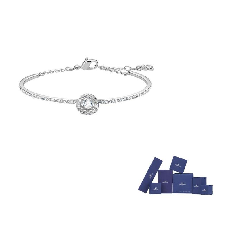 Swarovski Sparkling Dance Artificial Crystal Bracelets Womens Silver F-Original brand box