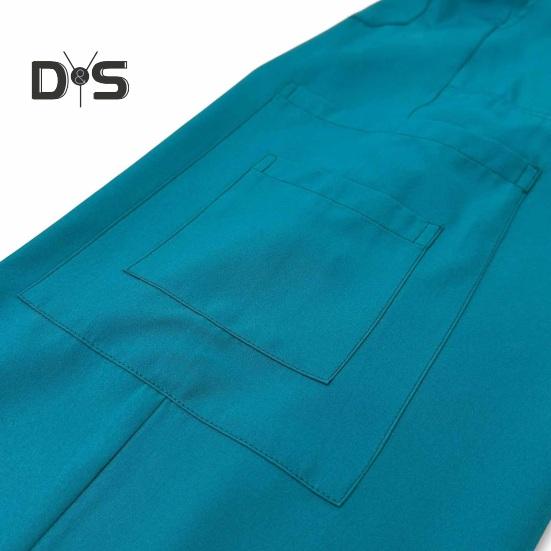 2Pcs Nurse Uniform Scrubs Set for Nurse Doctor Hospital Staff Jogger Suit with Multi Pocket Top Pants Stretchy Comfortable Workwear for Medical