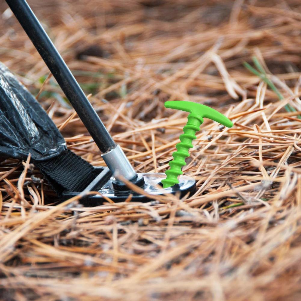 50-10PC Outdoor Screw Anchor Stakes Hiking Tent Stakes Pin Mount Outdoor Camping Peg Ground Nails Spiral Plastic Fixing Supplies