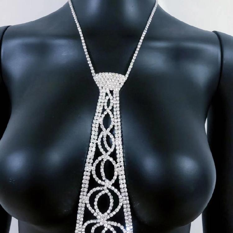 Sparkling Rhinestones Choker Necklace Crystal Jewelry Collar Neck Tie for Bridal and Bridesmaid Jewelry Neckwear Chain