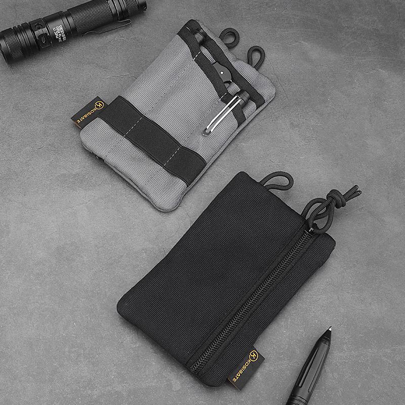 New Outdoor Oxford Cloth Storage Pouch - Multi-Functional Card/Coin/Key Organizer, Portable Hanging Bag for EDC Accessories