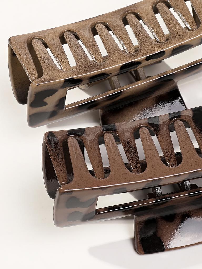 2 Pcs Hair Claw Clips for Thin Hair,4.1 In Leopard Hair Clips Non-Slip Ponytail Barrette,Strong Hold Banana Clips for Women Girl