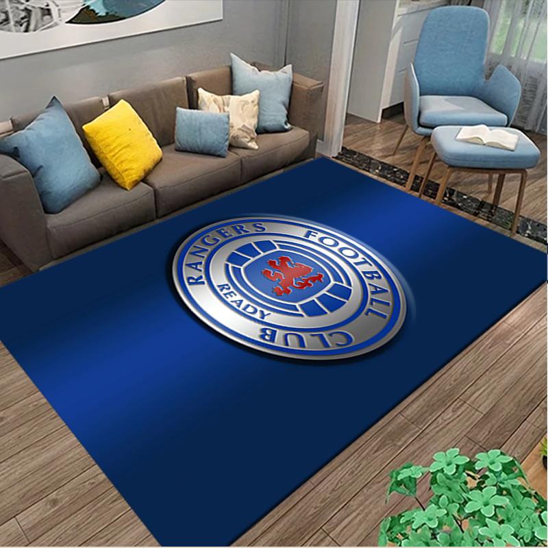 1pc Digital Printed Chair Rug for Home Office Use, Rangers FC Carpet Appropriate for All Seasons, Soft Area Carpet