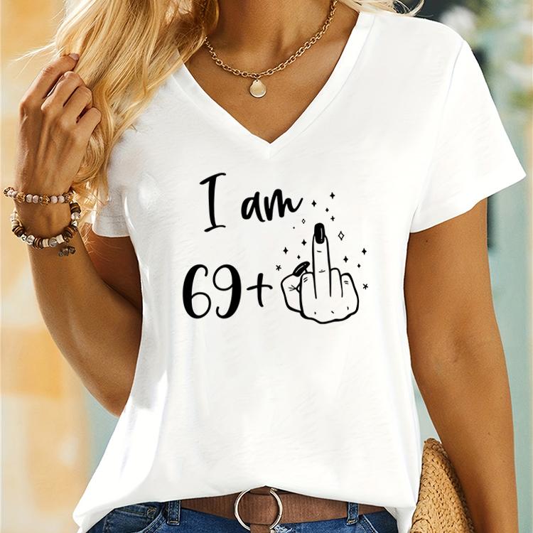 I Am 591 60th Birthday Middle Finger TShirt Women Birthday Party Classic Graphic TShirts Womens 59 Plus Middle Finger TShirt