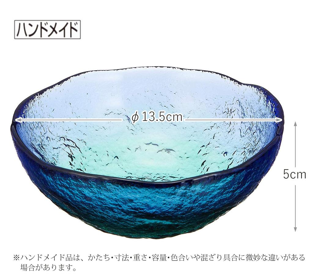 Toyo Sasaki Glass Coral Sea Small Set of Made in Noodle Deep Glass WA3303 - Bowls, 5, Japan, Bowls, Bowls, Dishes, Dishes, Dishes, Tableware,