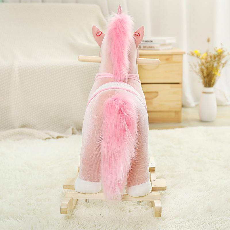 Jednorožec Trojský kůň houpací kůň s hudbou plyšová hračka dětská raná výchova vzdělávací hračka panenka dárek k narozeninám
