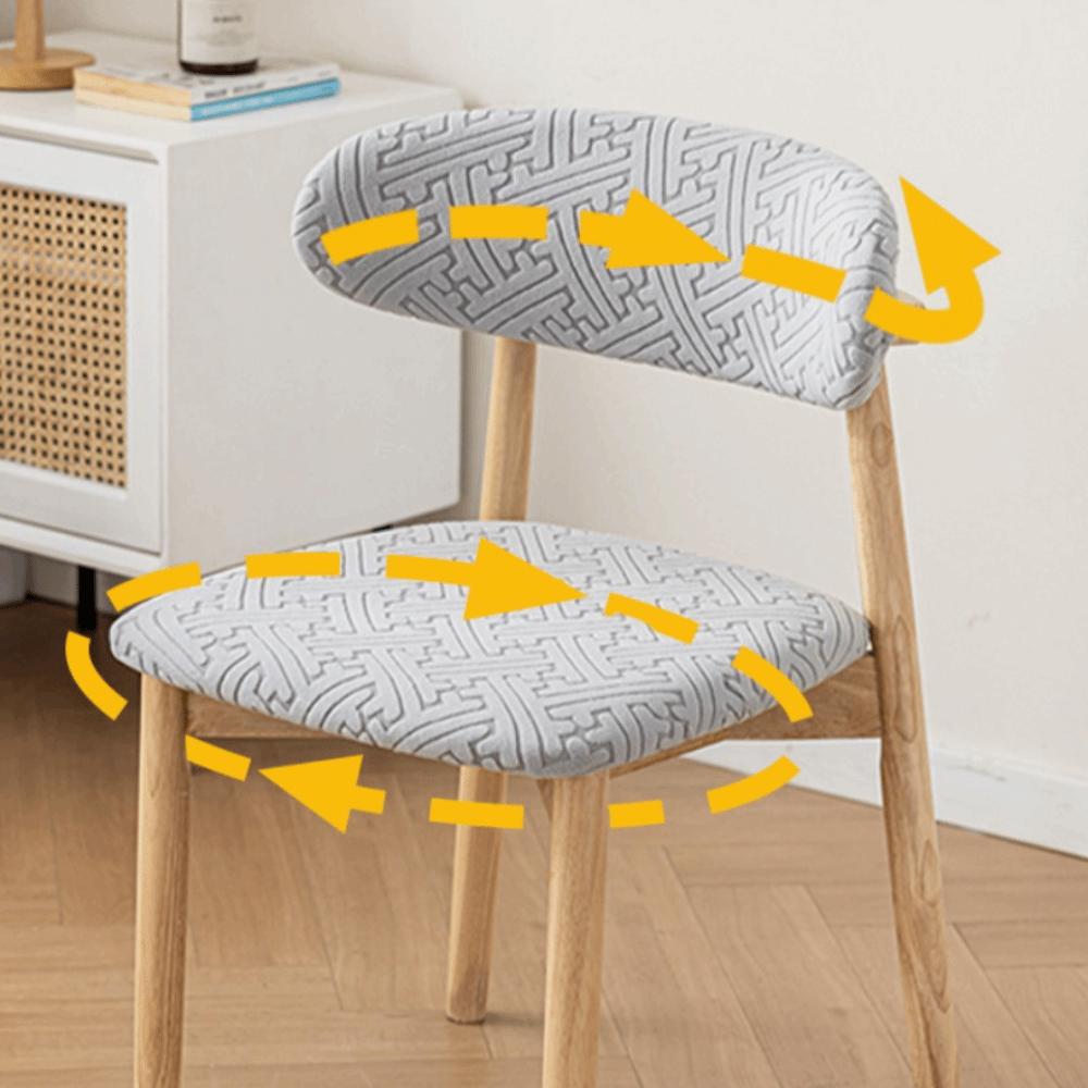 1 Set Curved Backrest Dining Chair Cover Split Type Printing Pattern Armless Chair Cover Elastic Backrest Protector Cove