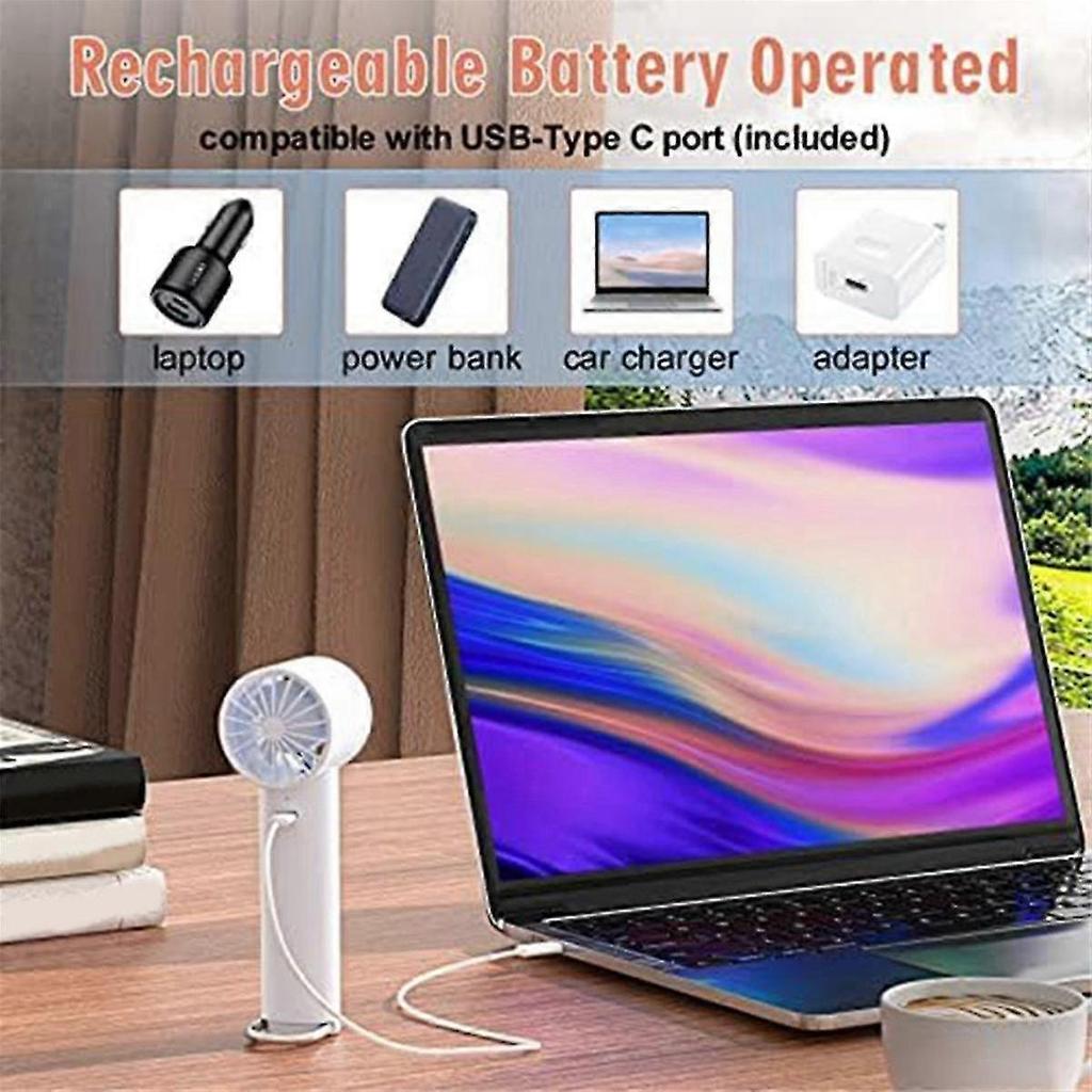 Handheld Fan,mini Portable Fan With 3 Speeds, Ultra Quiet, , Usb Rechargeable Battery Operated Pers