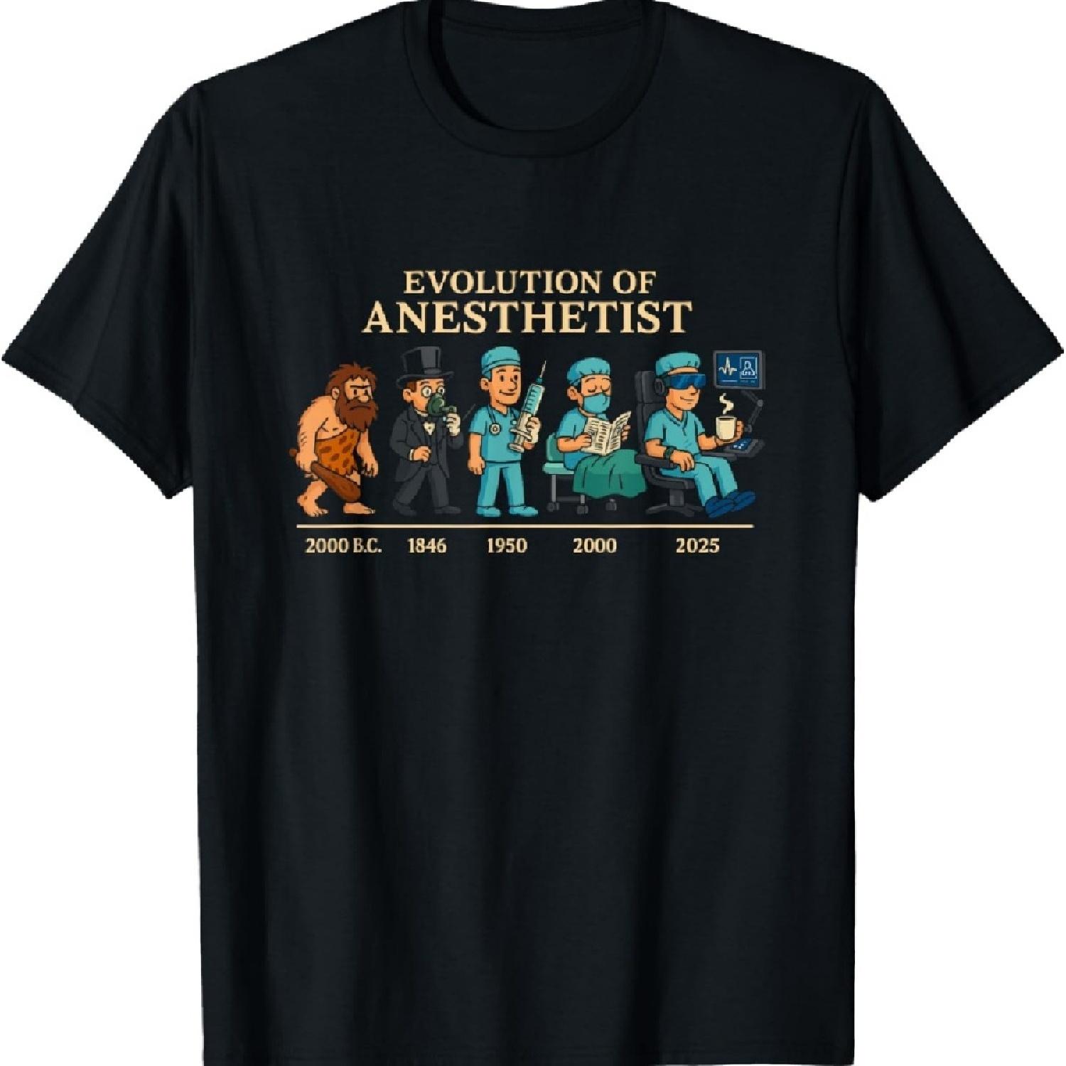 

Забавная медицинская хронология - Эволюция футболки анестезиолога XXXXXL чёрный