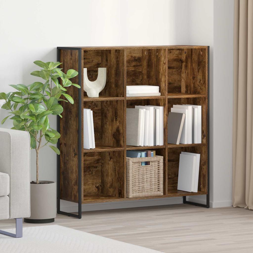 Bookshelf Smoked Oak Finish 99.5 x 30 x 108.5 cm Particleboard