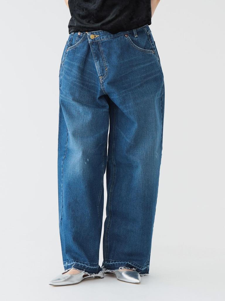Beams Boy Work Pants [Special Order] Lee X Maturely Denim Asymmetric Pants, Women's, Blue, Size S