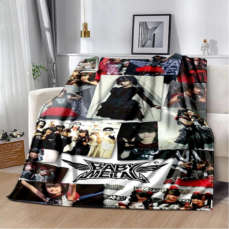 Ciepły drukowany koc Babymetal, koc do biura i salonu, flanelowy koc domowy, koc wielofunkcyjny