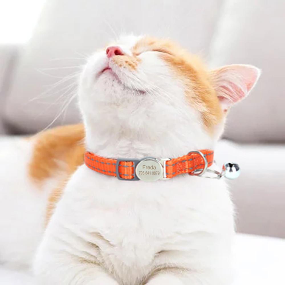 Personalized Name Cat Collar Kitten Puppy Anti-lost DIY Tag Custom Pet Collar Engraved Phone For Small Dog Puppy