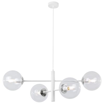 Vicenza Hanging Lamp White-Chrome 4-Flat Clear Lamp E14