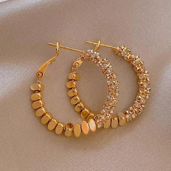 1 Pair Huggie Hoop Earrings for Women, Lightweight Cubic Zirconia Earrings, Simple Minimalist Geometric Jewelry