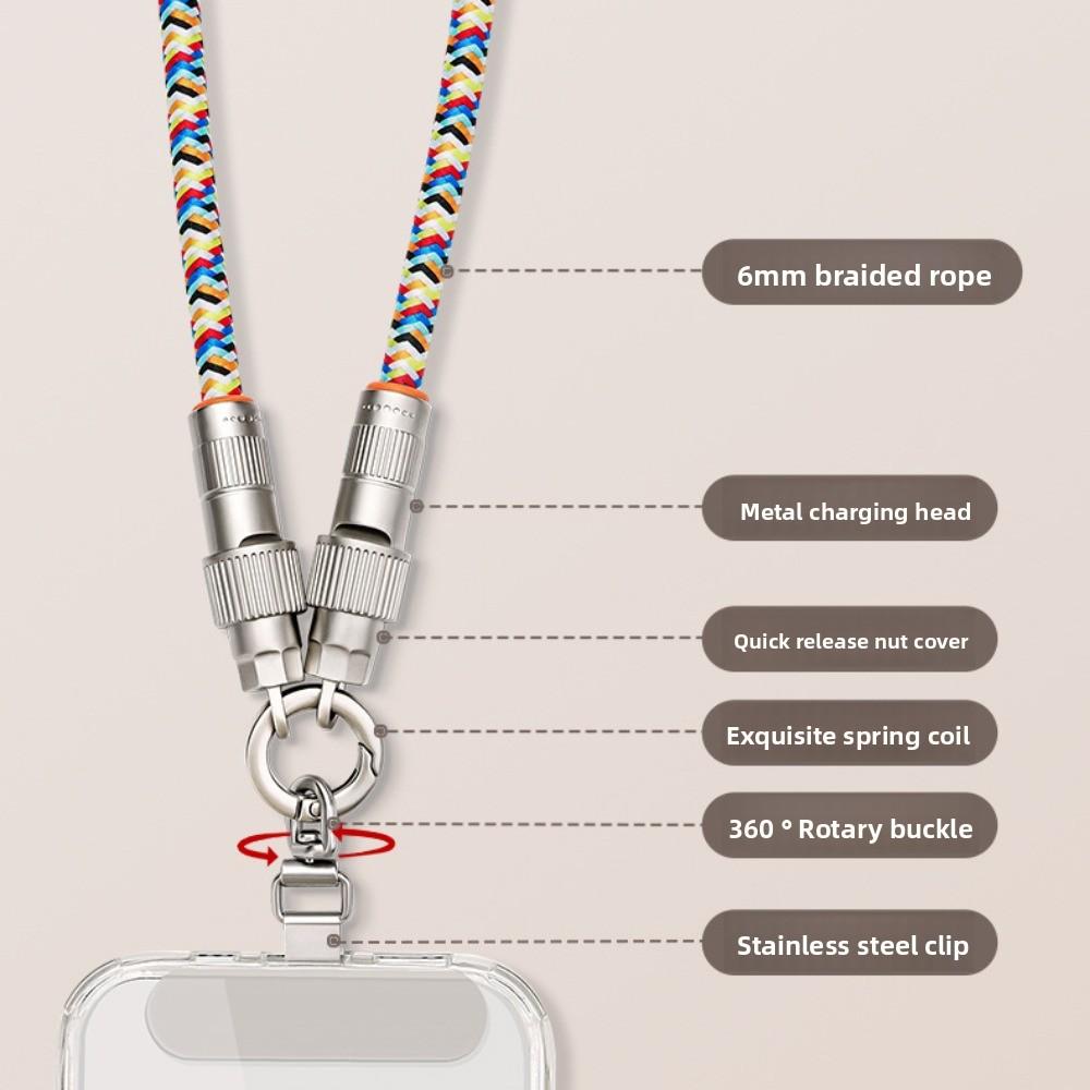 2-in-1 Schnelllade-Handy-Trageband Typ C Datenkabel Handy-Hängeleine Handy-Lanyard Reisen