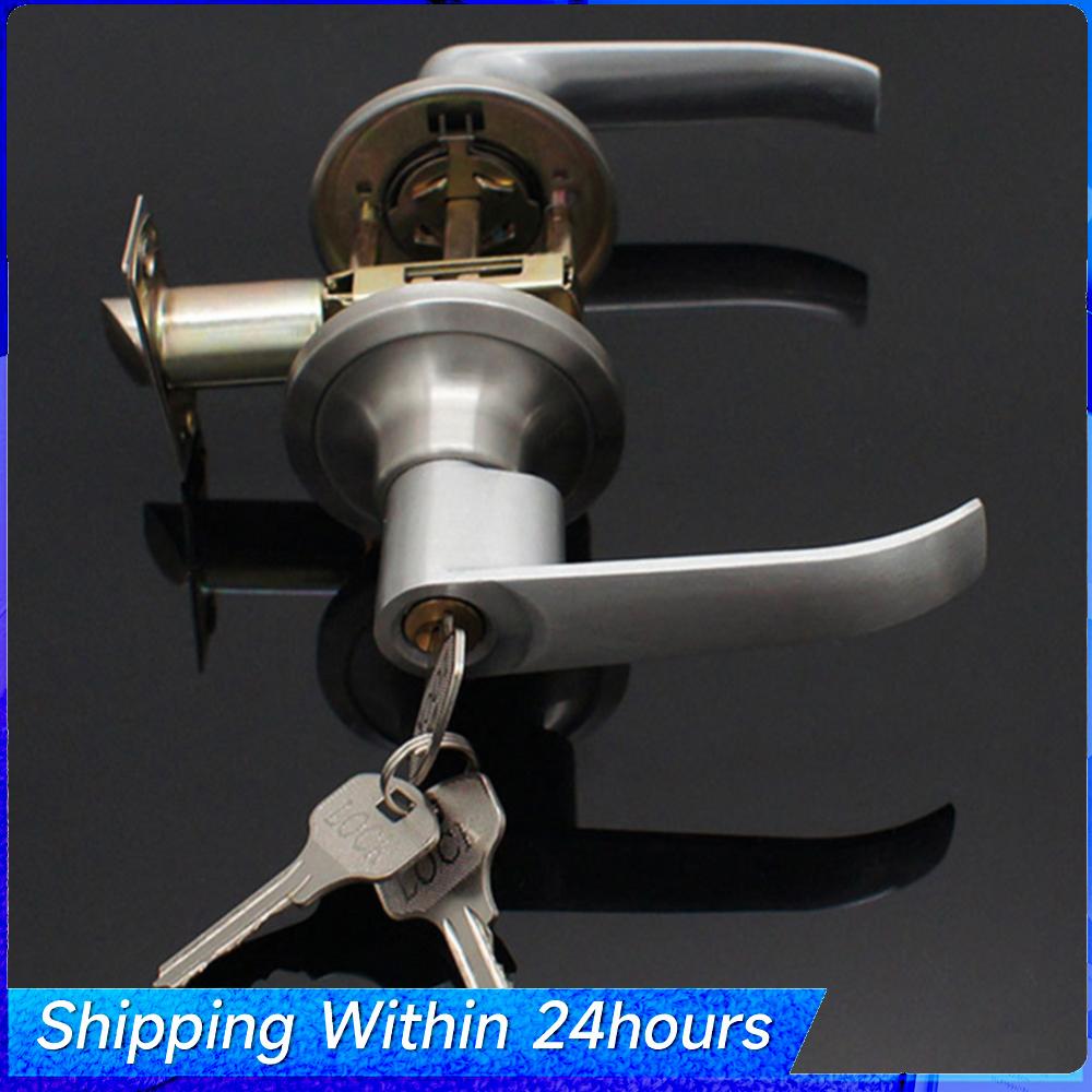 

Locking Door Handle Stainless Steel Entrance Door Handles Interior Lever Lock Door Knob Replacement for Bedroom Front Door China Mainland