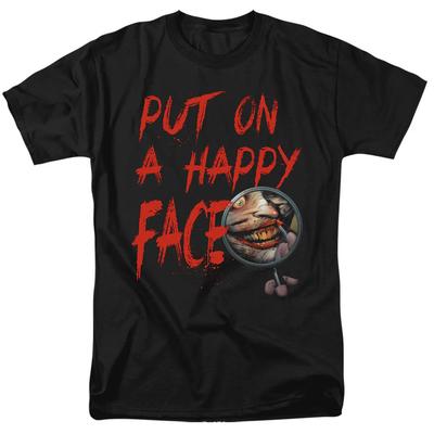 Batman Happy Face Herren T-Shirt Schwarz Offiziell Lizenziert