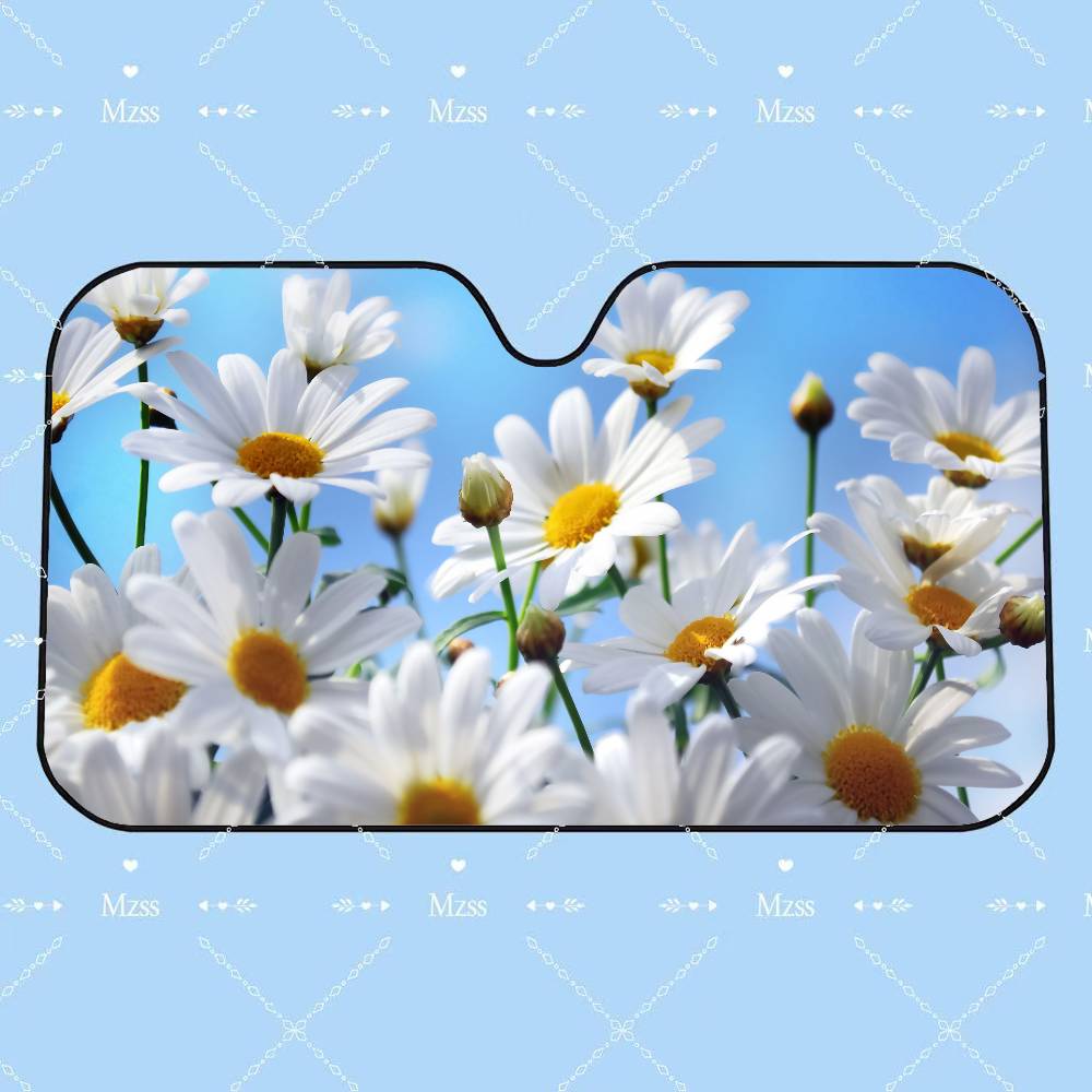 Daisies Car SunShade Car Sunshade, Front Windshield Protector, Foldable UV Resistant Sunshade Cover, Car Accessories