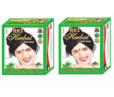 RKS Henné Erboristico Mehendi per Capelli Donne e Uomini | Colore Naturale Nero per Capelli | Polvere di Henné Nero | Polvere Colorante Erboristica per Capelli | Copertura dei Capelli Bianchi | Lunghe Ciglia