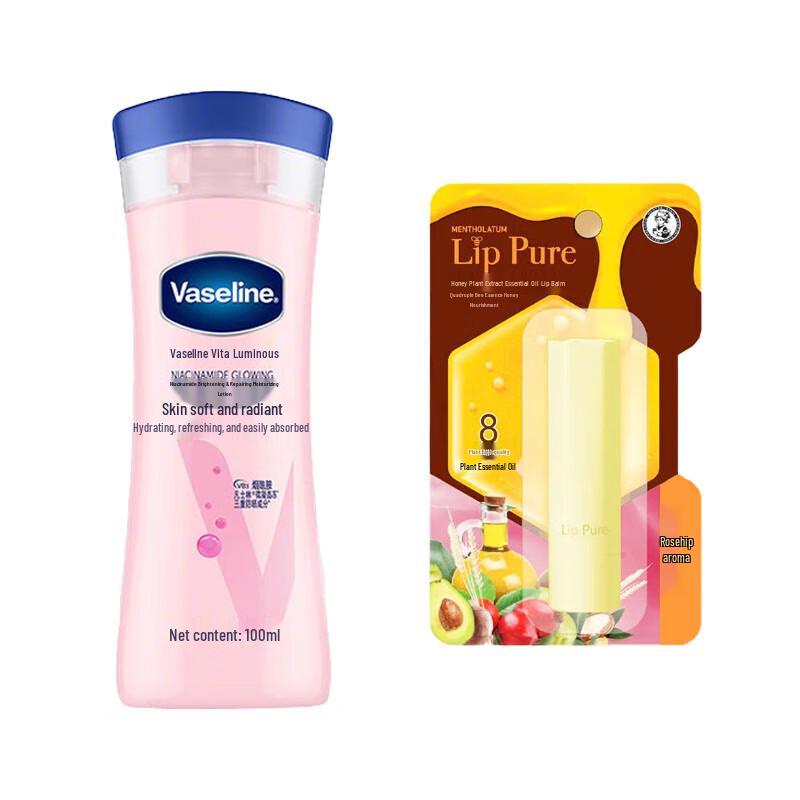 

Vaseline Niacinamide Body Lotion & Mentholatum Lip Balm Set