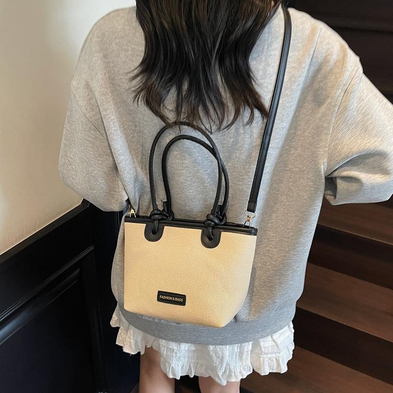 Vegetable Basket Contrasting Color Splicing Women's Summer New Lightweight Portable Shoulder Crossbody Small Square Bag