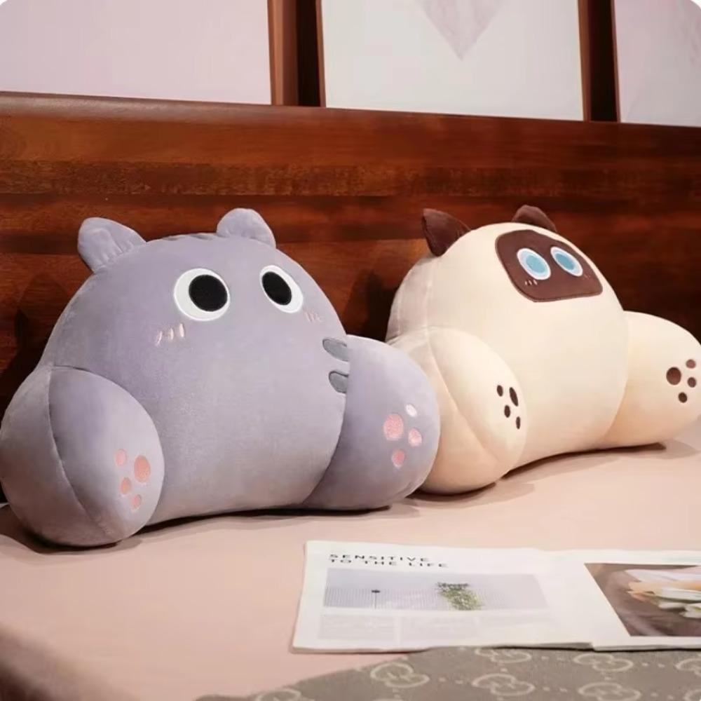 Ergonomic Chair Seat Backrest Cushion Thickened Throw Pillow Cat Shape Waist Pillow Sofa