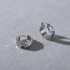Simple Temperament Copper Plated Platinum Inlaid White Agate Ear Buckle Earrings Fashion Commuting Must Enter Cold Wind Earrings